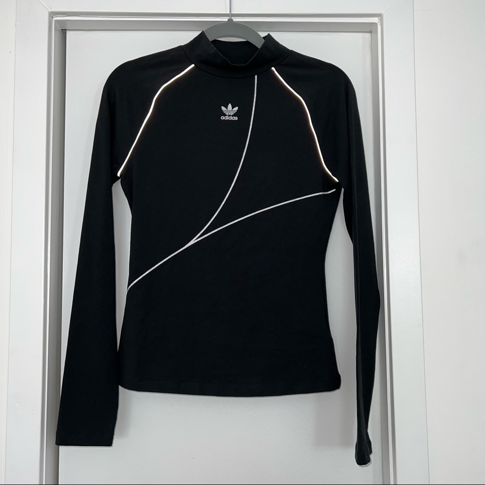 NWT Adidas Reflective Mock Neck Long Sleeve Shirt Size S